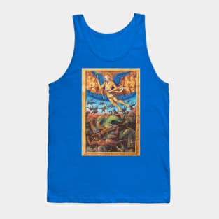 St. Michael Fighting the Dragon (French medieval illustration) Tank Top